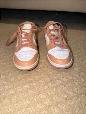 Nike Dunks - White and Blush Low-Top Sneakers